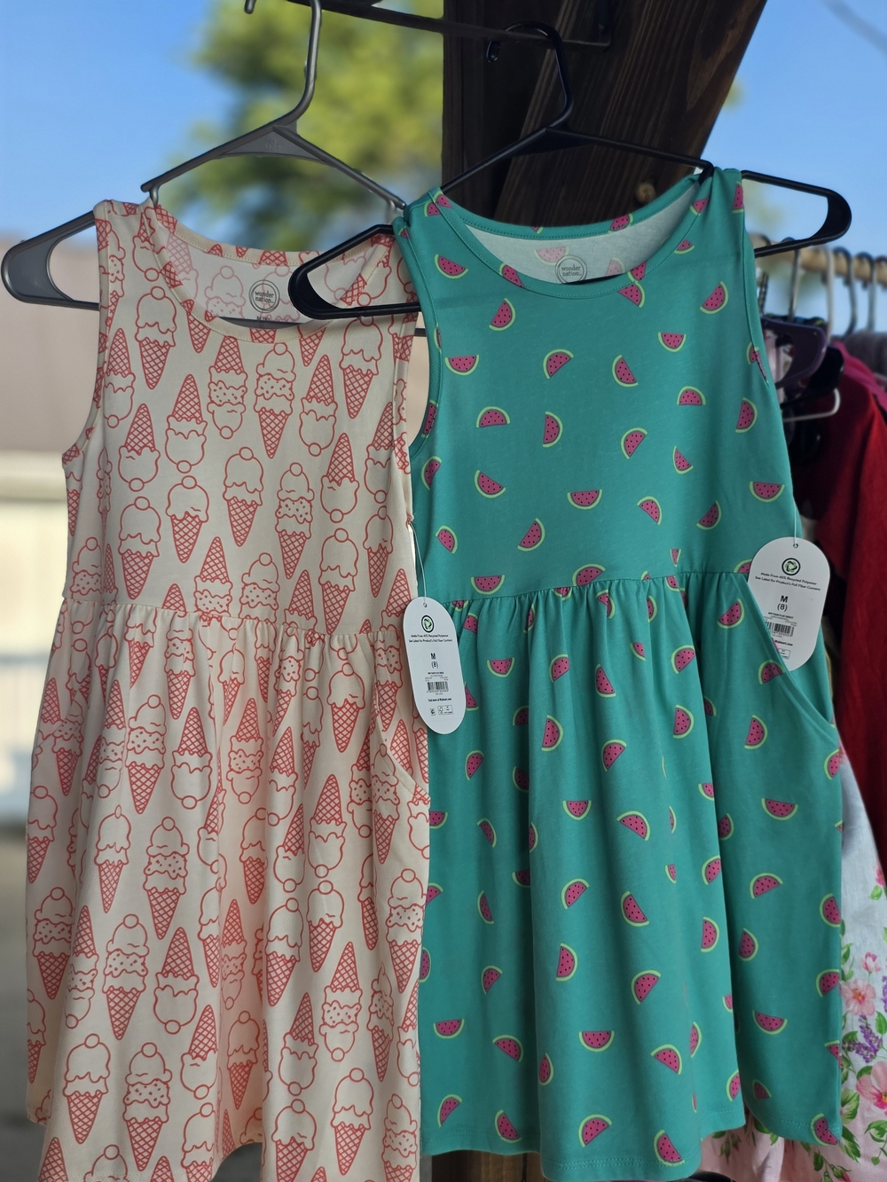 wonder nation Teal Watermelon And Icecream Print Sleeveless Dress Size 8 M